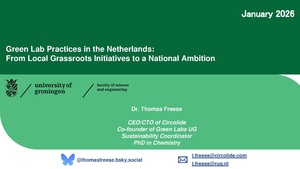 Präsentation: Green Lab Practices in the Netherlands von Dr. Thomas Freese (university of groningen)