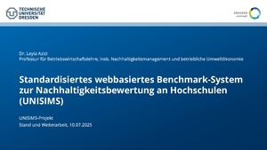 Präsentationsfolien der UNISIMS Indikatoren