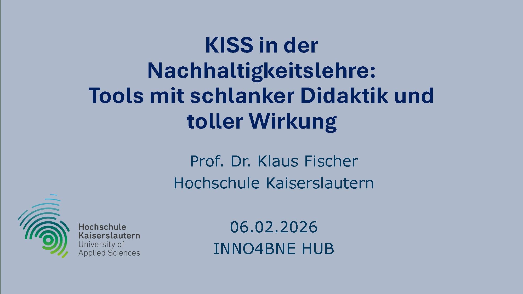 Vortrag KISS-BNE Klaus Fischer