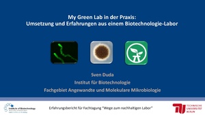 Präsentation: My Green Lab in der Praxis von Sven Duda (TU Berlin)