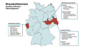 Braunkohlereviere Deutschand, Quelle: Agentur für kommunalen Klimaschutz